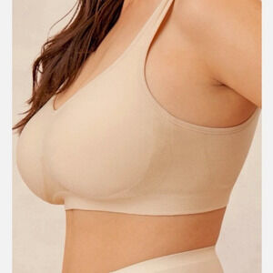 Truekind Women's Size XL Daily Comfort Wireless Shaper Bra Cream/Beige 10022